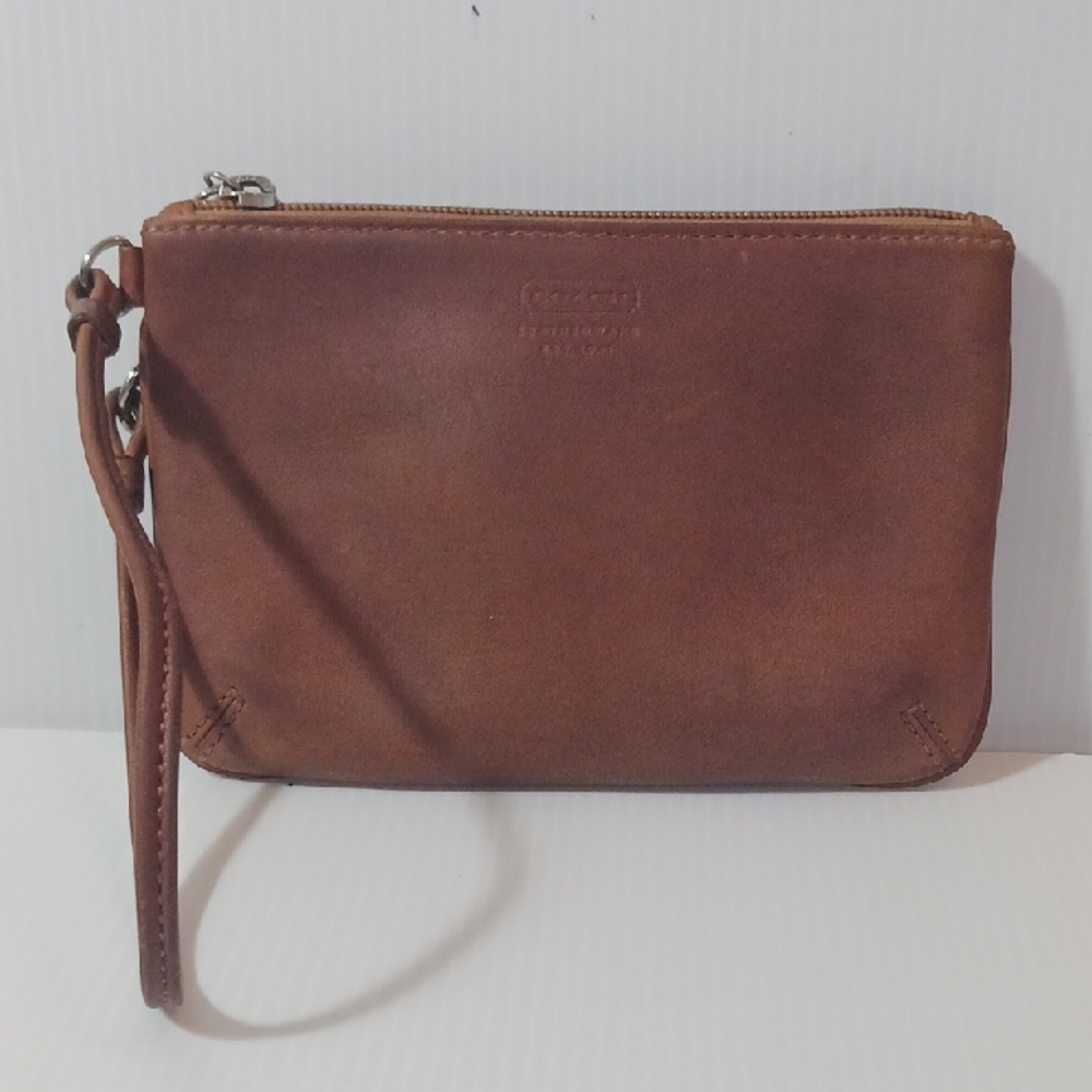 Coach Brown Leather Wristlet